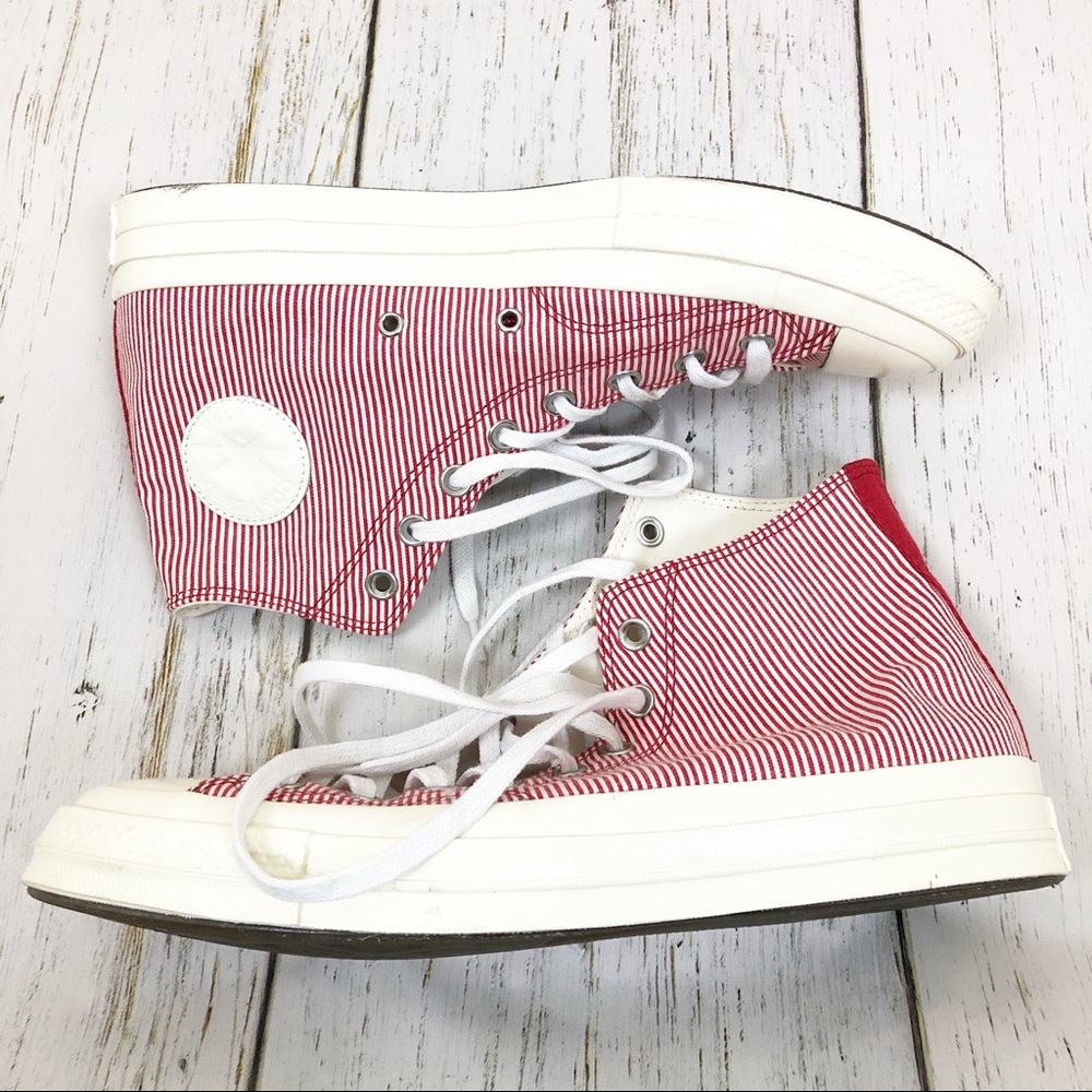 Red Pinstripe High Top Men’s Converse All Star’s